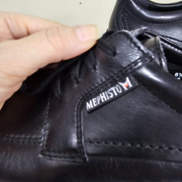 Mephisto Agazio Oxford Shoes Mens 7 US Black Leather Lace Up Air Jet Comfort - Picture 8 of 11